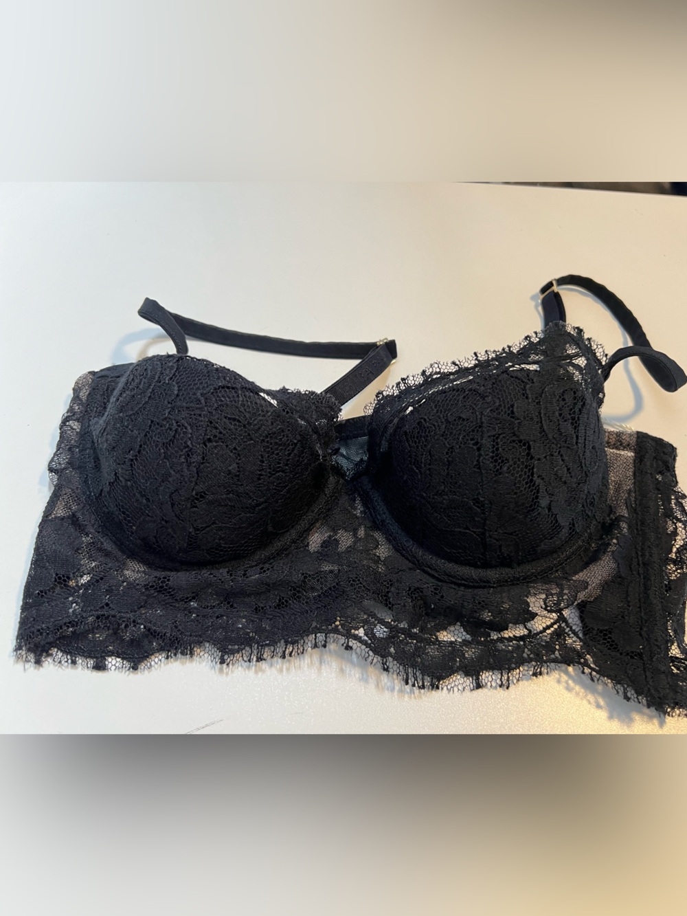 La Perla Black Lace Underwire Bandeau Bralette